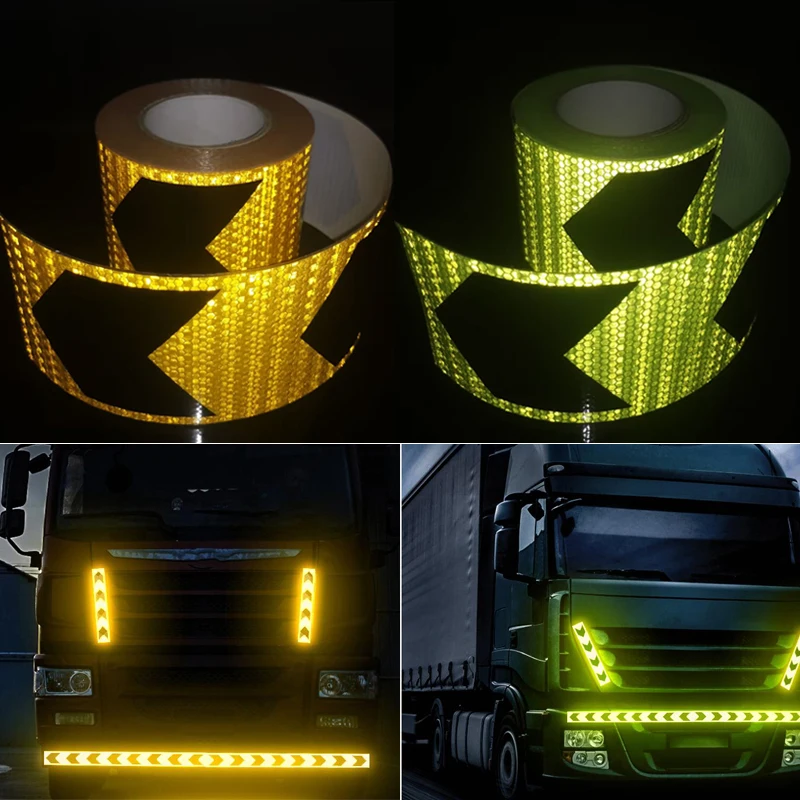 

Reflective Adhesive Tape Sticker Arrow Reflective Tape Safety Caution Warning For Truck Motorcycle