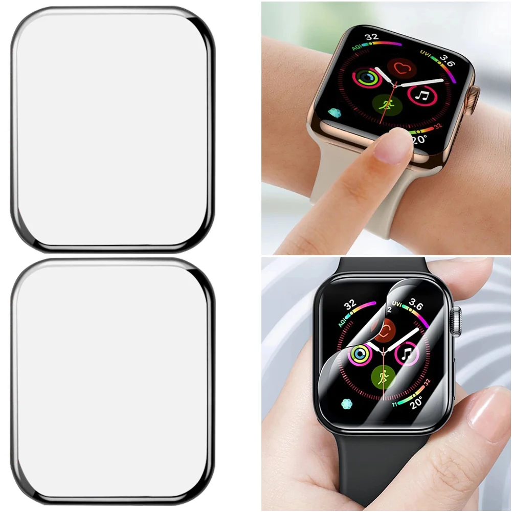 

2Pcs TPU Screen Protector Anti-Scratch Full Cover Screen Protective Film for Apple Watch 1-9 SE 38 40 41 42 44 45 49mm