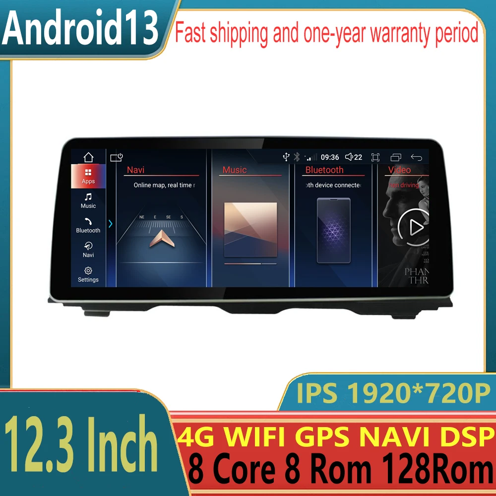 

12.3 inch Android 13 For BMW 5 Series F10 F11 CIC NBT 2011-2017 Car Player Multimedia Radio Stereo GPS Navigation No 2 din DVD