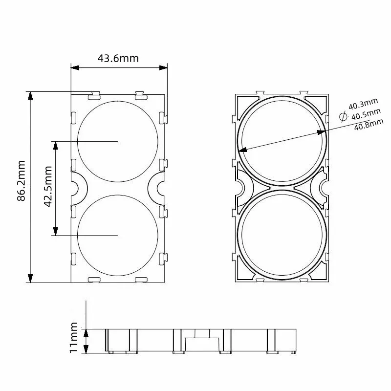 50PCS 40135 40159 Battery Holder Bracket Plastic Brackets 2P Cell Spacer Radiating Shell Pack DIY Accessories