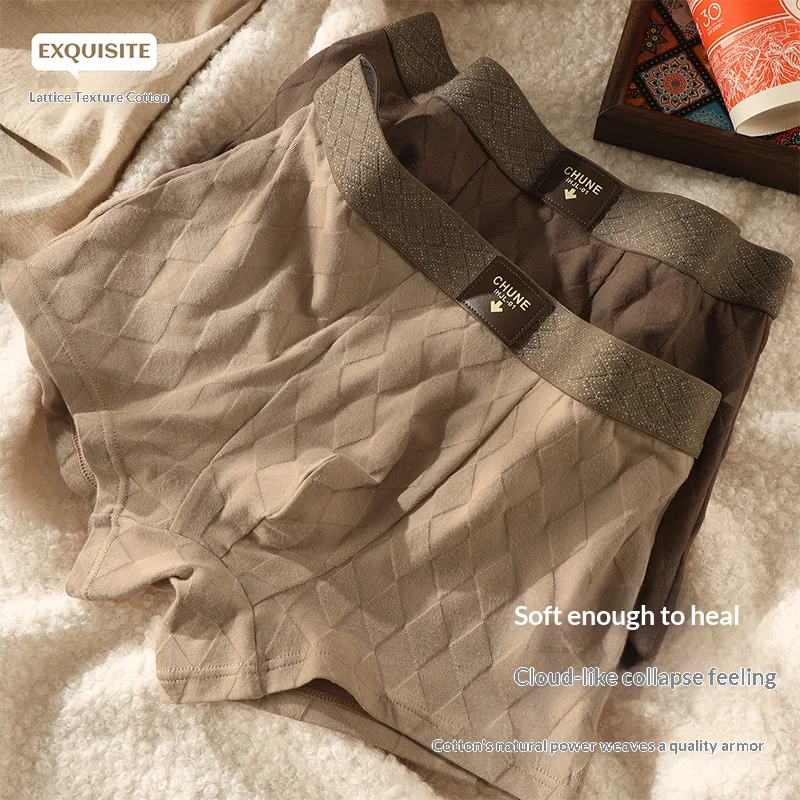 Men's Underwear: New-Style 100% Cotton Boxer Briefs – Breathable, Comfortable and Antibacterial; Autumn/Winter Boxer Shorts