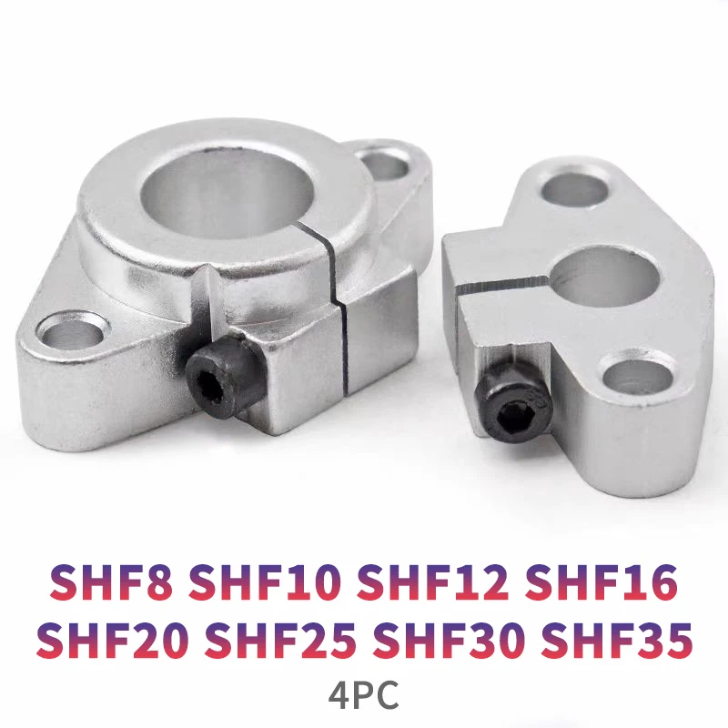 4PCS SHF8 SHF10 SHF12 SHF16 SHF20 SHF25 SHF30 SHF35 linear Rod rail shaft support CNC Router 3D printer Parts winding shape