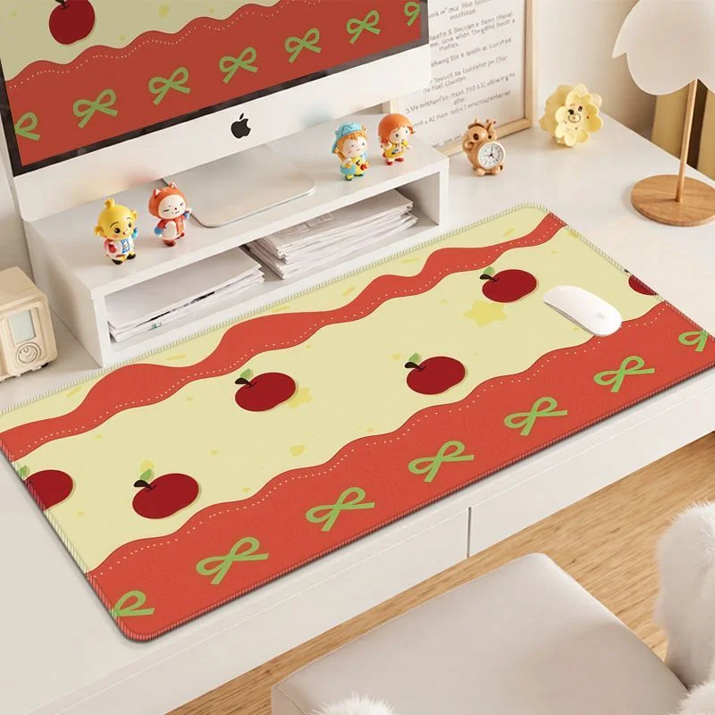 Leather Desk Pad Protector Fruit Apple Strwberry Lemon Y2K Mouse Pad Office Desk Mat Waterproof Non-Slip PU Desk Blotter Pad