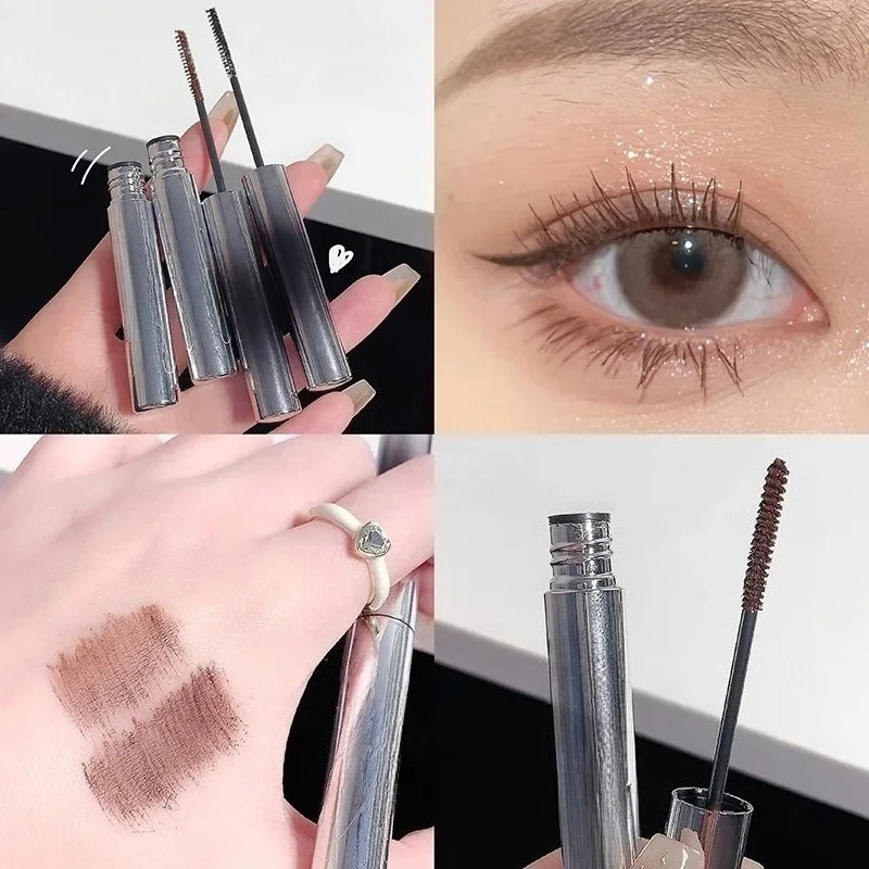 Curling Mascara Metallic Hoofd Opzetborstel Mascara Slanke Dikke Curling Anti-Zweet Blijvende Niet-Vlekkende Mascara Oog Cosmetica Gereedschap