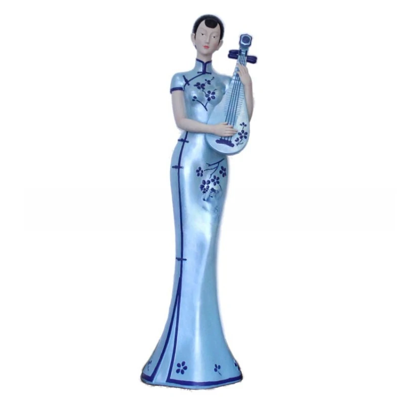 Large classical lady glass fiber reinforced plastic resin handicraft decorative ornament