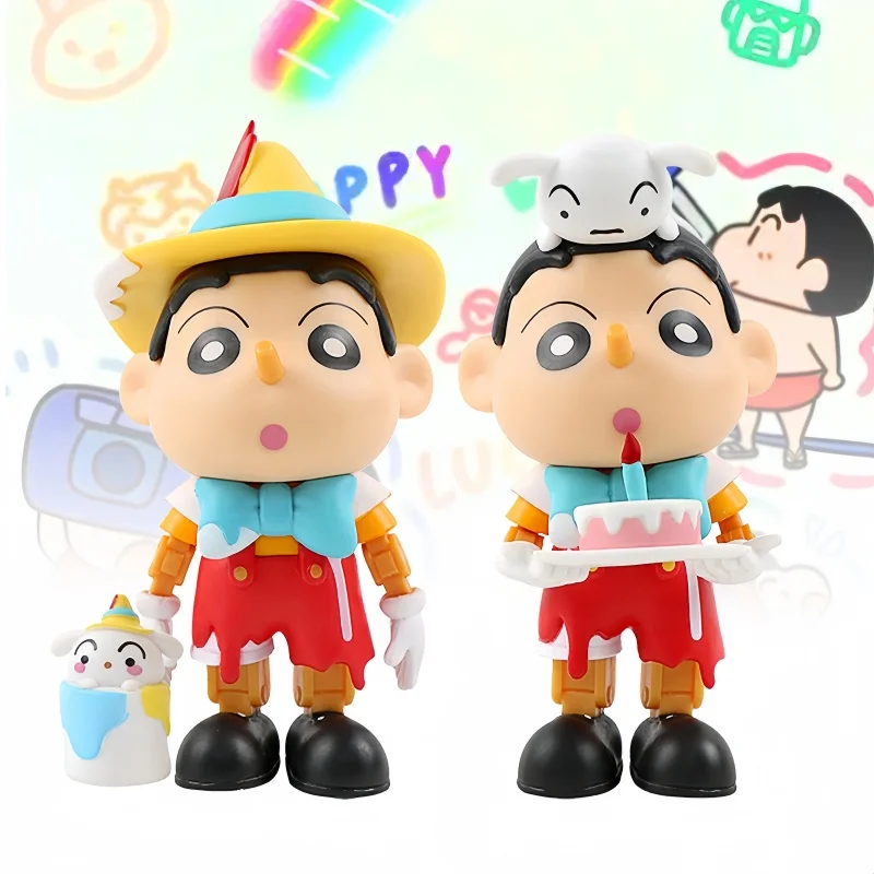 

MINISO Crayon Shin Chan Pinocchio Action Figures Cartoon Anime Model Dolls Desktop Decoration Collection Toys Gift For Boy Girl