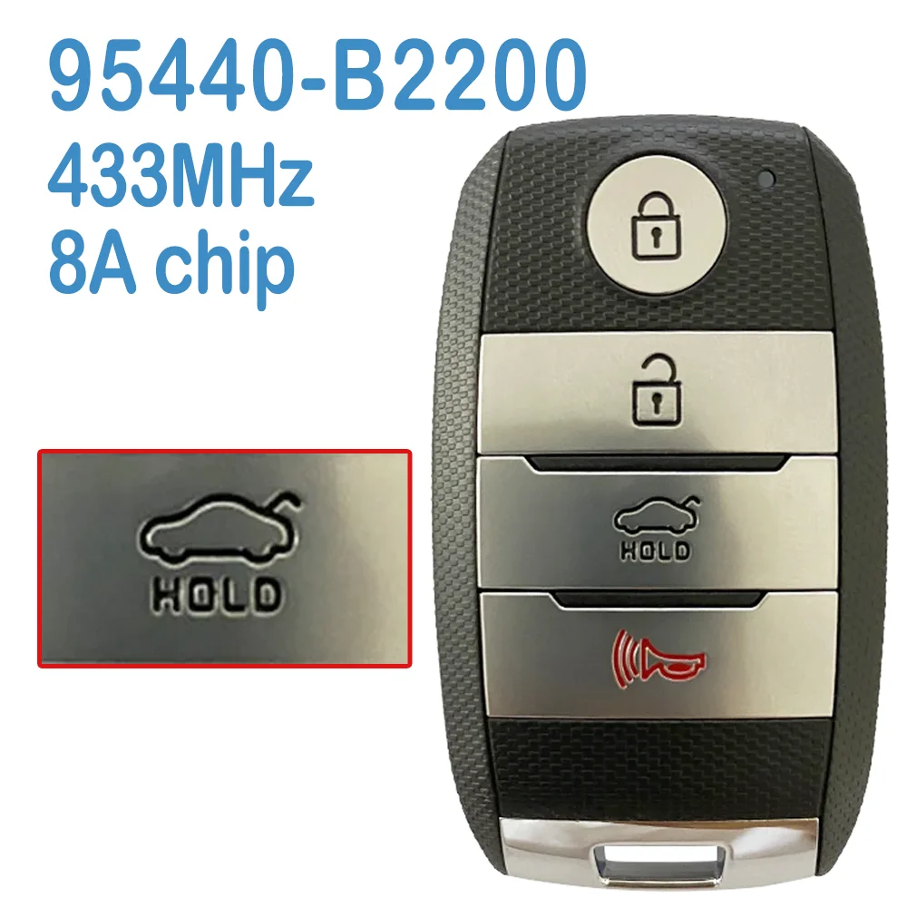 

95440-B2200 Auto Smart Remote 3+1 Buttons 433MHz 8A Chip CQ0FN00100 Replace Car Key Fob For KIA Soul 2014 2015 2016