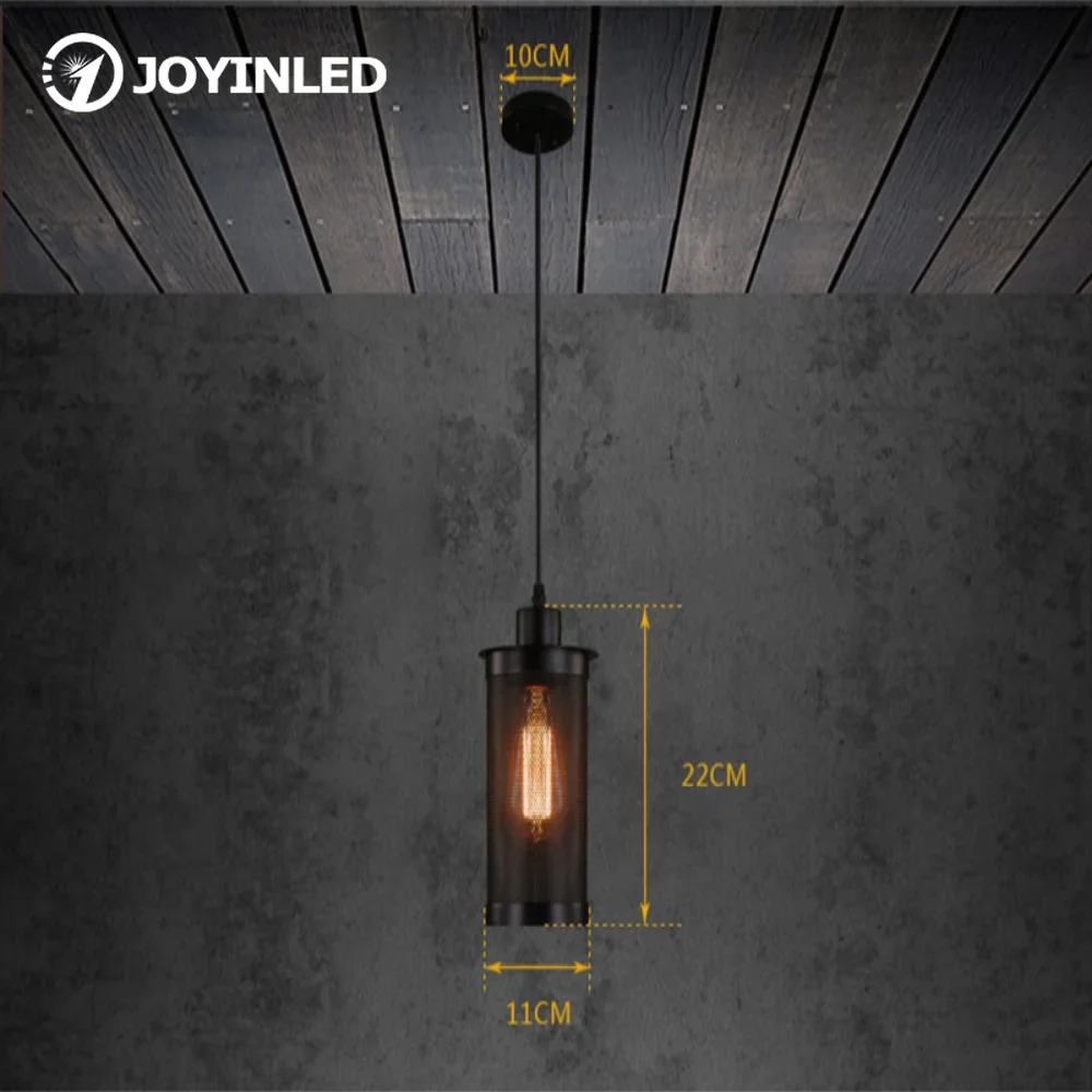 

E27 Base LED Bulb Pendant Lights Retro Industrial style Metal Mesh Net Single Head Hanging Pendant Lamp for Home Cafe Hotel Loft