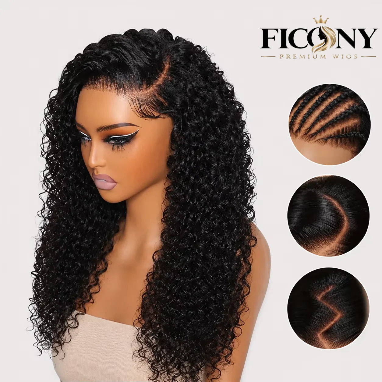 13x4 Burmese Curly Deep Wave Curly Human Hair Wig Glueless Wet and Wavy Lace Front Human Hair Wigs For Woman on Clearance Sale