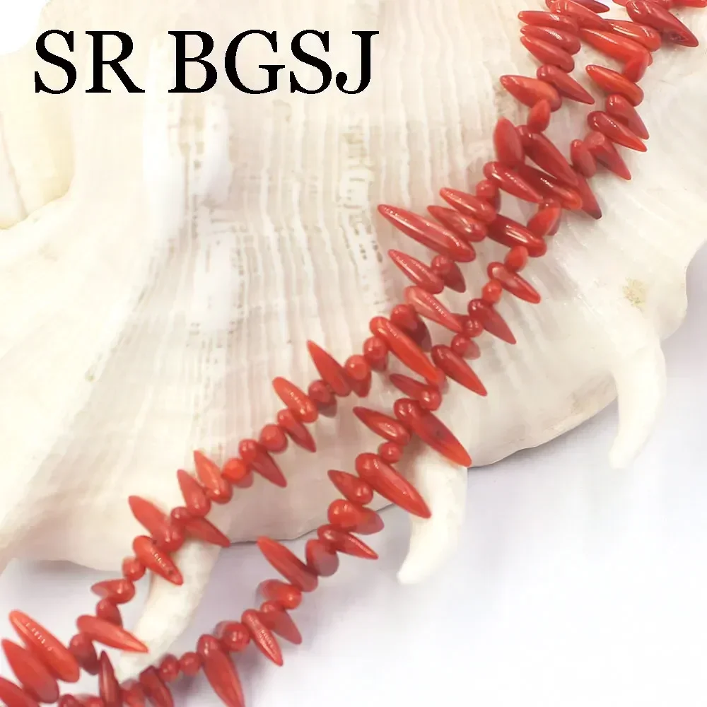 6x2mm Sardi Red Pepper Natural Sea Bamboo Coral Charm Jewelry Loose DIY  Bracelet Necklace Beads 15