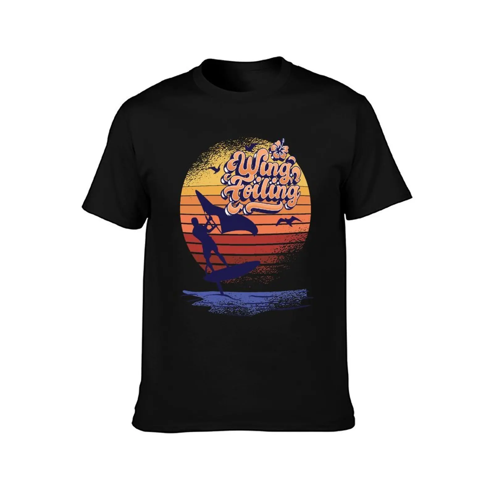Wing Foiling Vintage Surfing Gift T-Shirt Lightweight Casual Summer T-Shirt