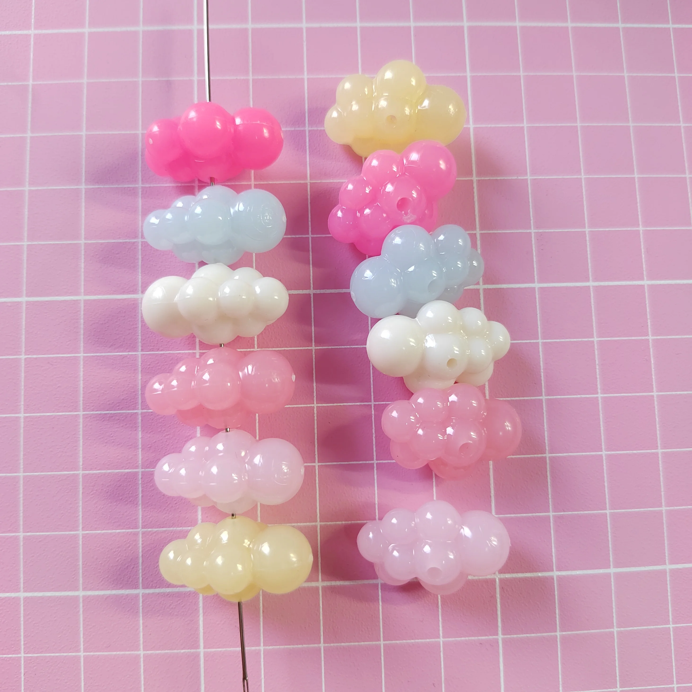 Cloud Shape Acrylic Beads Jelly Color Loose Spacer Beads For Jewelry Making DIY Pendant Necklace Earring Accessories