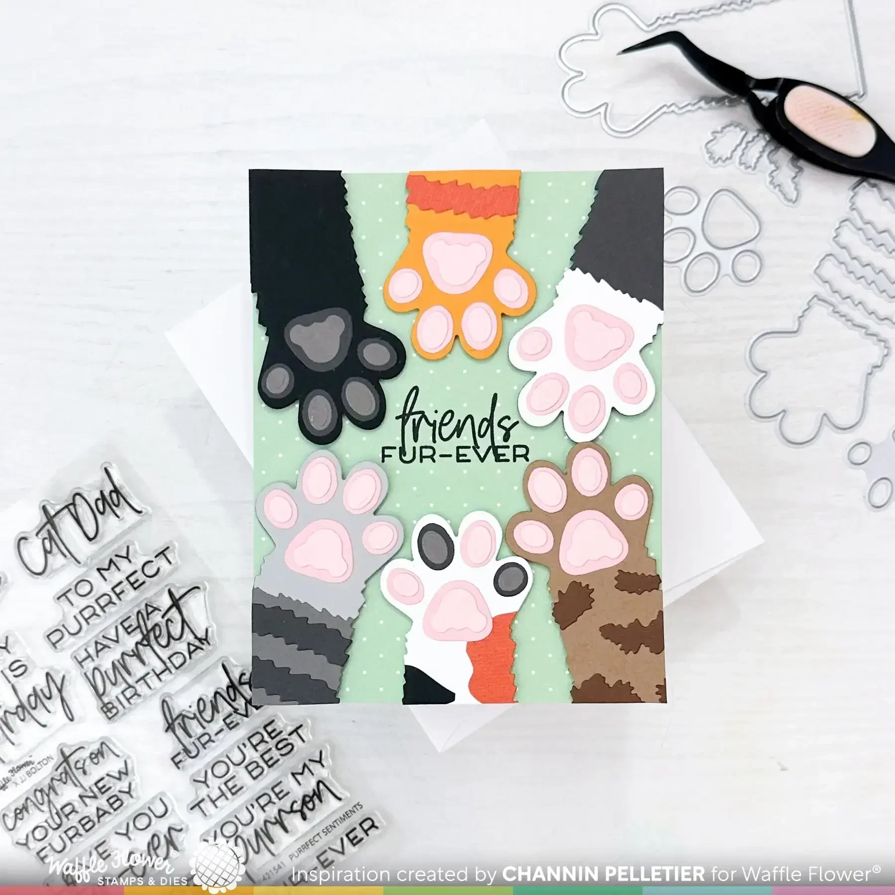 2023 November New Cat Paws Up Bookmarks Metal Cutting Dies Scrapbooking For Craft Greeting Card Making No Clear Stamps