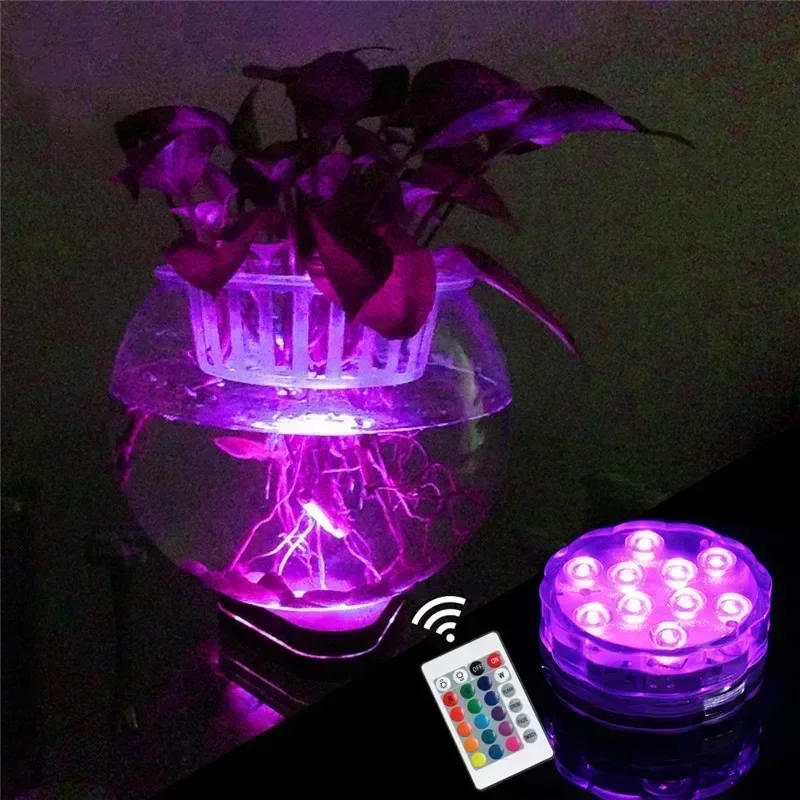 Underwater Waterproof Light Home Aquarium Decoration Remote Control LED Diving Knob Aquarium Light Colorful Ornaments