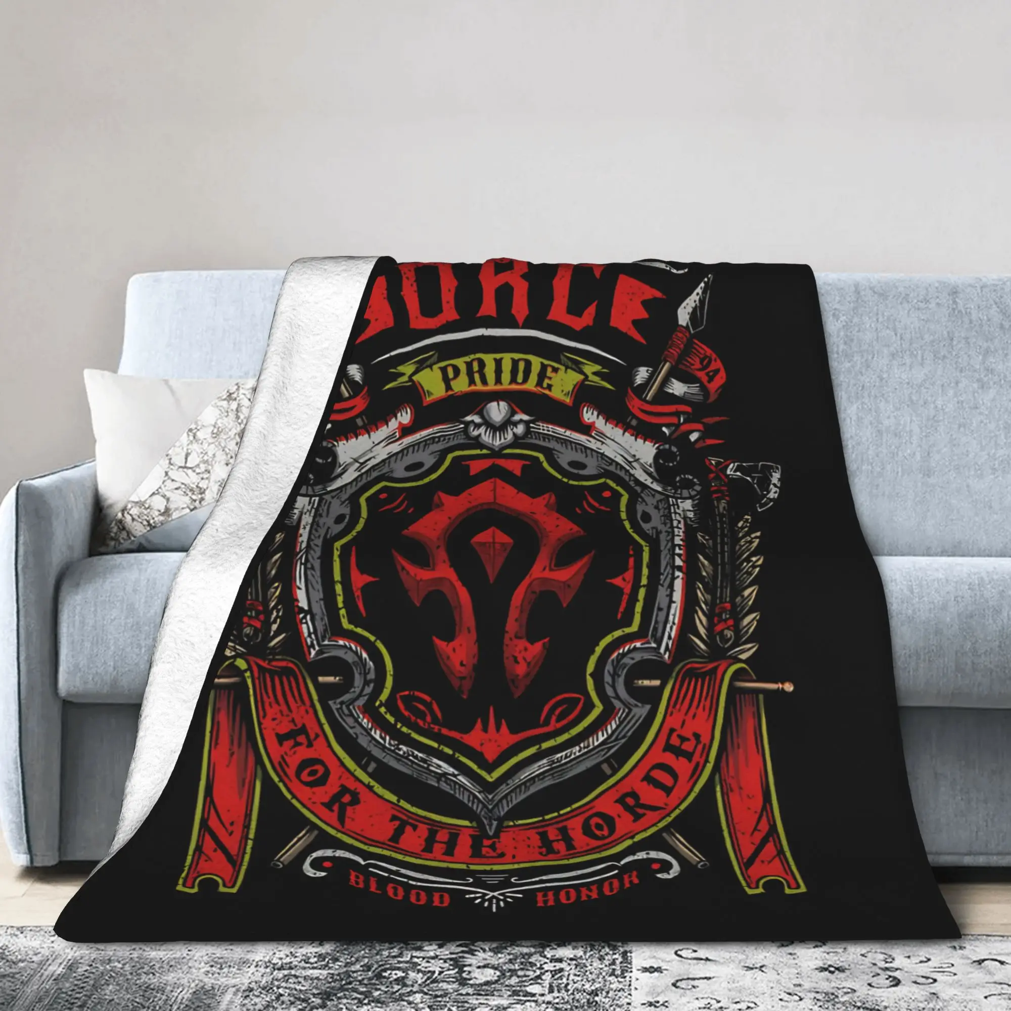 W-Warcrafts Game Plush Blankets  Vintage Throw Blankets for Bed Sofa Couch 150*125cm Plush Thin Quilt