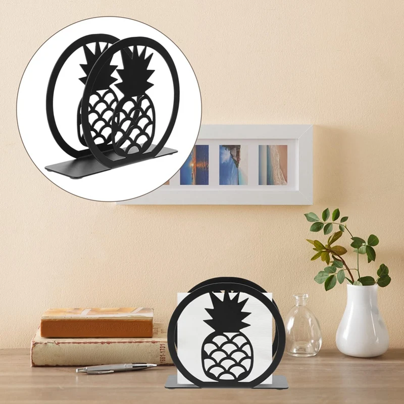 Dispenser per asciugamani di carta Porta fazzoletti da tavolo Porta tovaglioli in metallo con ananas Porta tovaglioli di carta Facile da usare