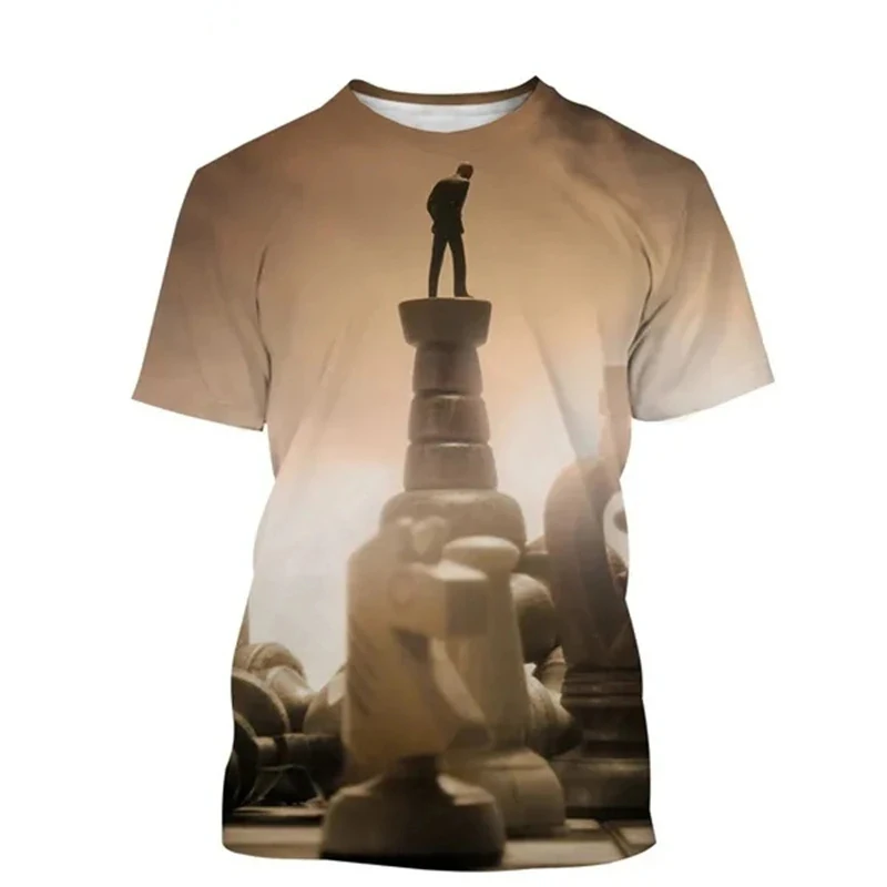 Chess T-shirt 3D Printing Design Fashion O-neck Short Sleeve Multiple Styles Tee Shirts Breathable Soft 2024 Summer y2k Tops