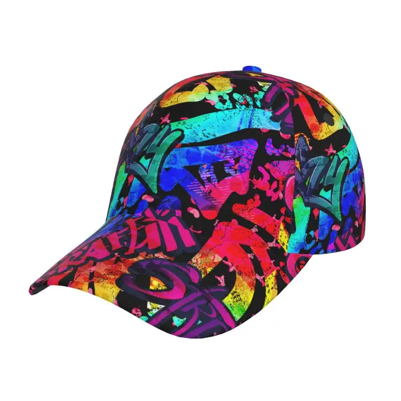 Custom Graffiti Art Print Baseball Cap Unisex Hip Hop Adjustable Baseball Cap Graffiti Doodle Sport Sun Caps for Men Women