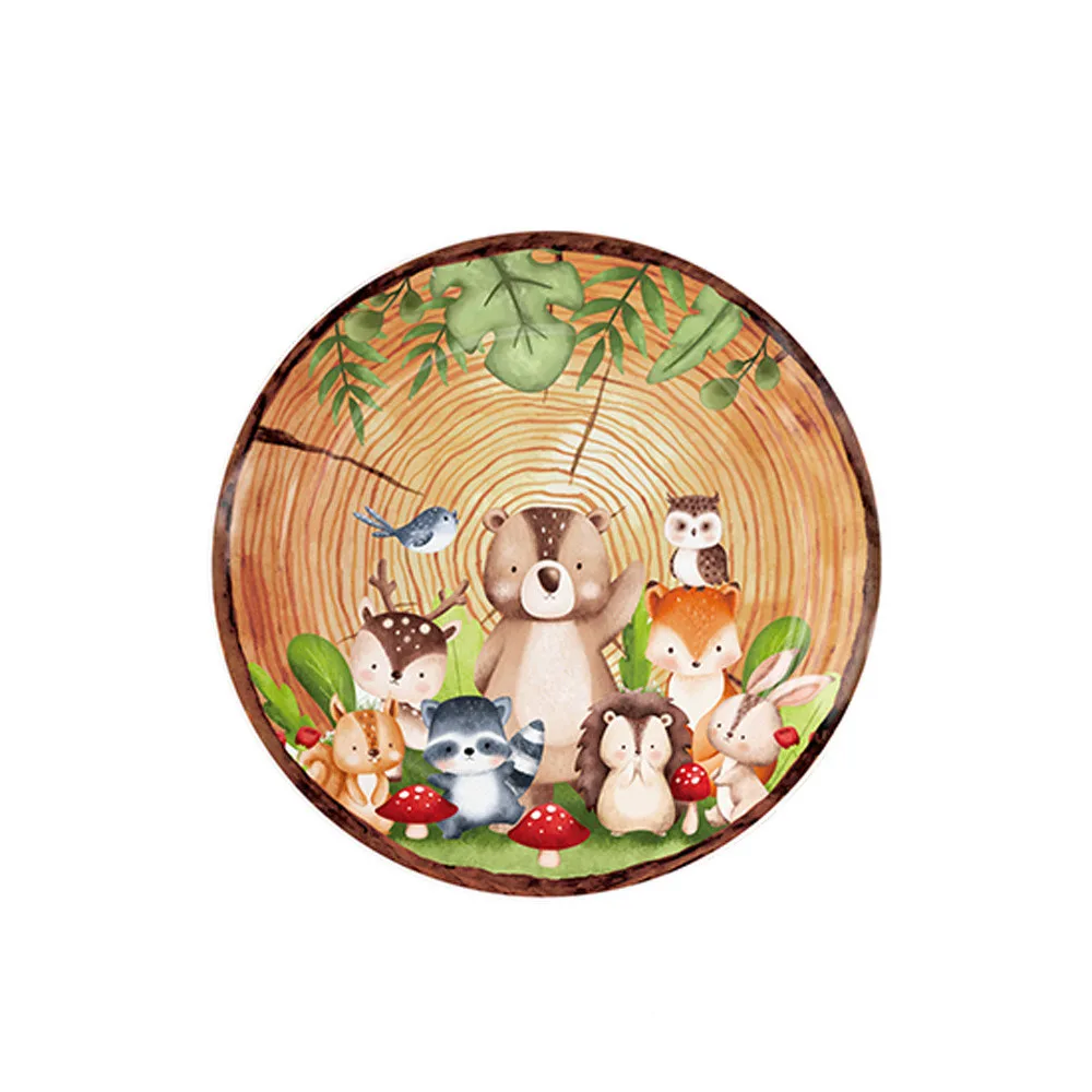 Woodland Animal Jungle Forest DIY Party Decoration Plate Cup Tablecloth Birthday Party Baby Shower Kids Birthday Party Supplies view 2