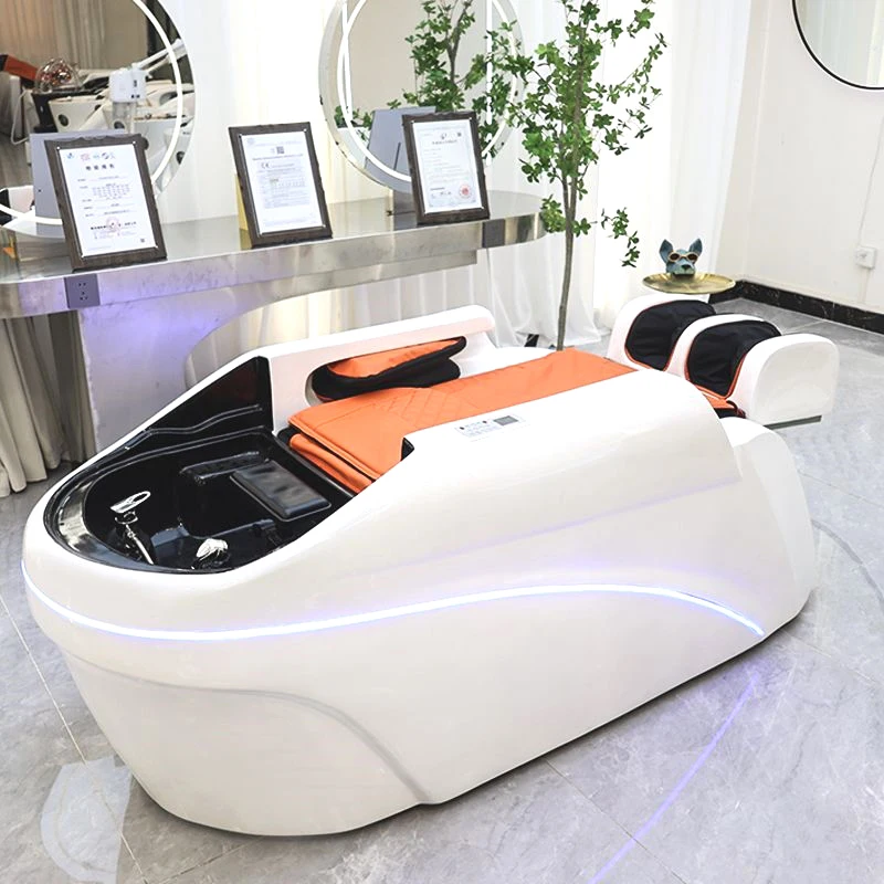 Smart Electric Massage Shampoo Chairs Barber Shop Hair Salon Lounge Fumigation Shampoo Bed Salon Furniture Silla De Champú FYSB