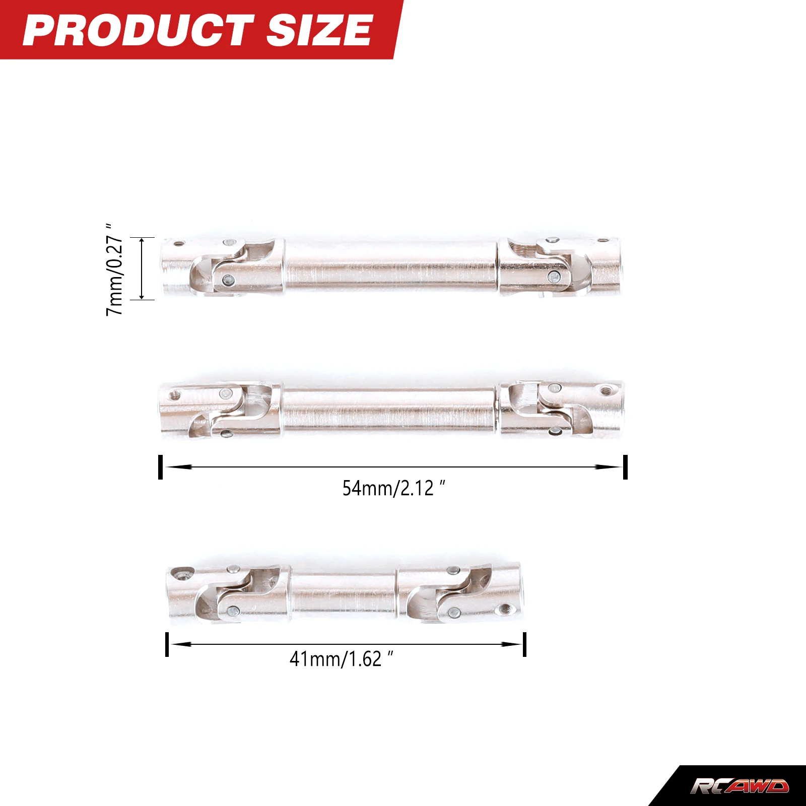 RCAWD Full Metal DriveShaft RC Drive Shaft for 1/18 HOBBY PLUS ARKTOS CR-18P Upgrades Parts Aluminum Alloy Transmission