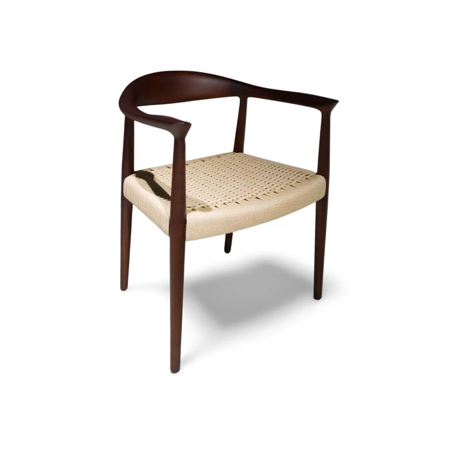 Europäisches Modernes Design Massivholz Esszimmers Tuhl Braunes Restaurant Für Wishbone Stuhl Mit Seil Für Wohn-oder Hotel Möbel