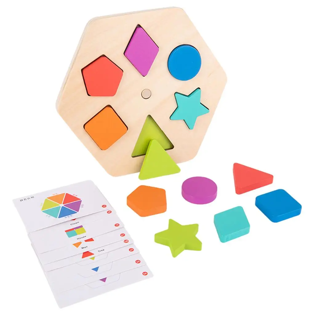 

Matching Puzzles Shape Recognition Gifts Imagination Montessori Toys for Children Preschool
