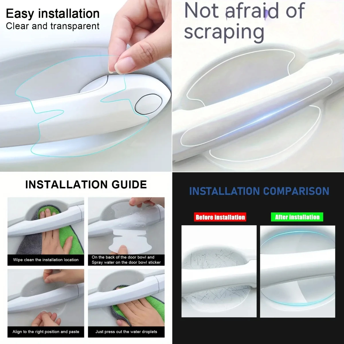 

Car Door Bowl Handle Invisible Protective Sticker Auto For Aston Martin DBX Vantage DB11 DBS Superleggera Valkyrie Rapide Vanqui