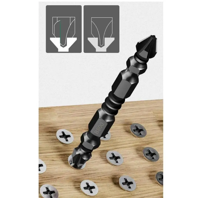 R9UF Punta per cacciavite a doppia testa magnetica forte Punta per vite a croce Punta per trapano a mano per cacciavite