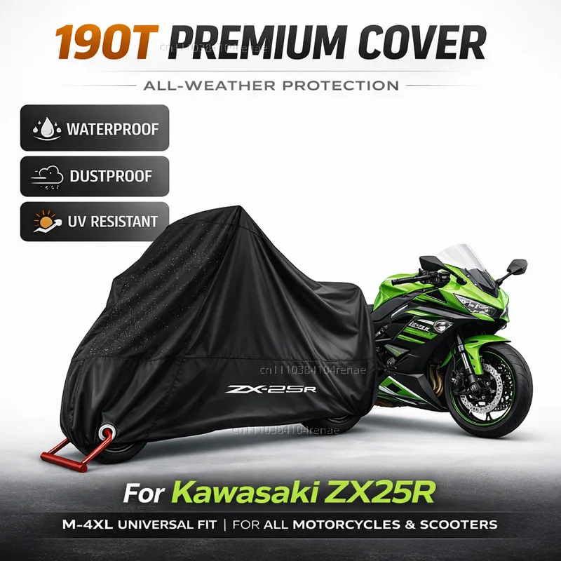 

For Kawasaki ZX25R ZX-25R ninja zx 25r 2020 2021 2022 190T Motorcycle Cover Waterproof Dustproof UV Protection All Season