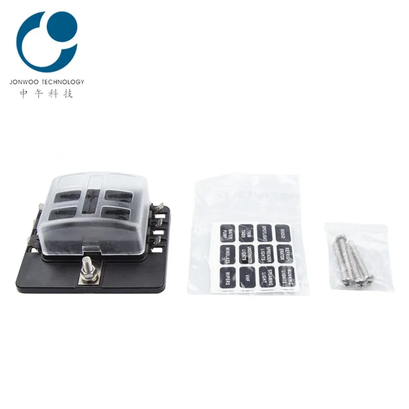 Vehicle and ship multi-way fuse box Positive 6-way fuse holder LED lamp insert type automotive circuit refitted base