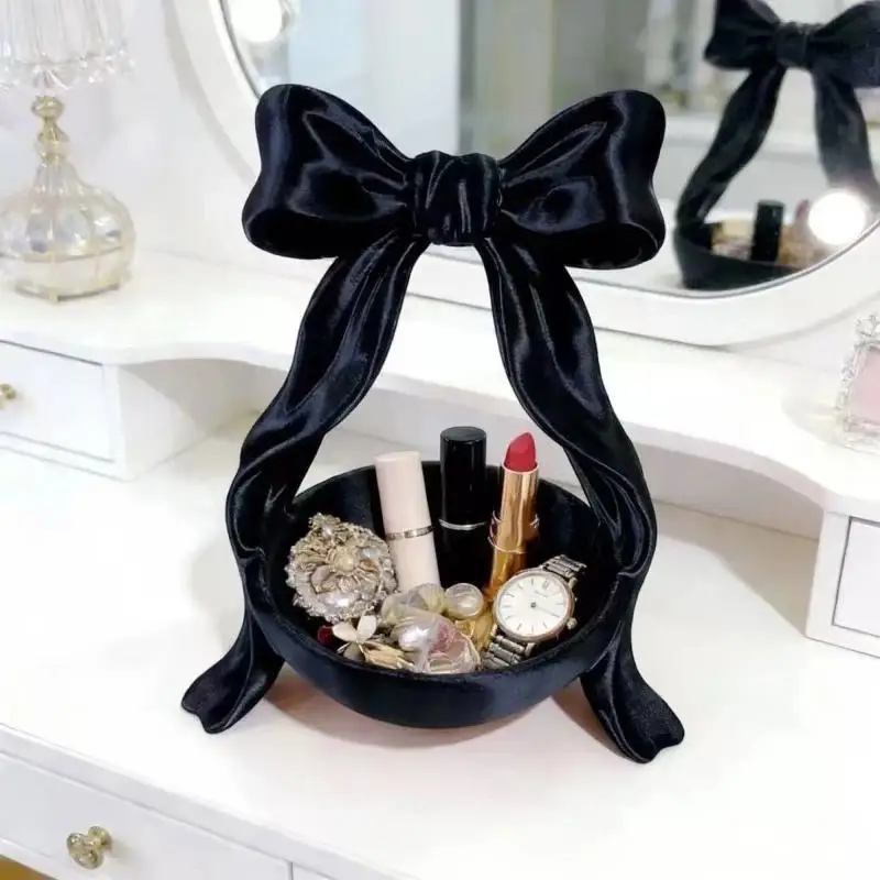 1 Stück Luxus-Make-up-Organizer, 3D-gedrucktes Desktop-Dekorationsstück, Ins-Schmuck-Displaybox, Schleifen-Aufbewahrungsbox – Detail 7