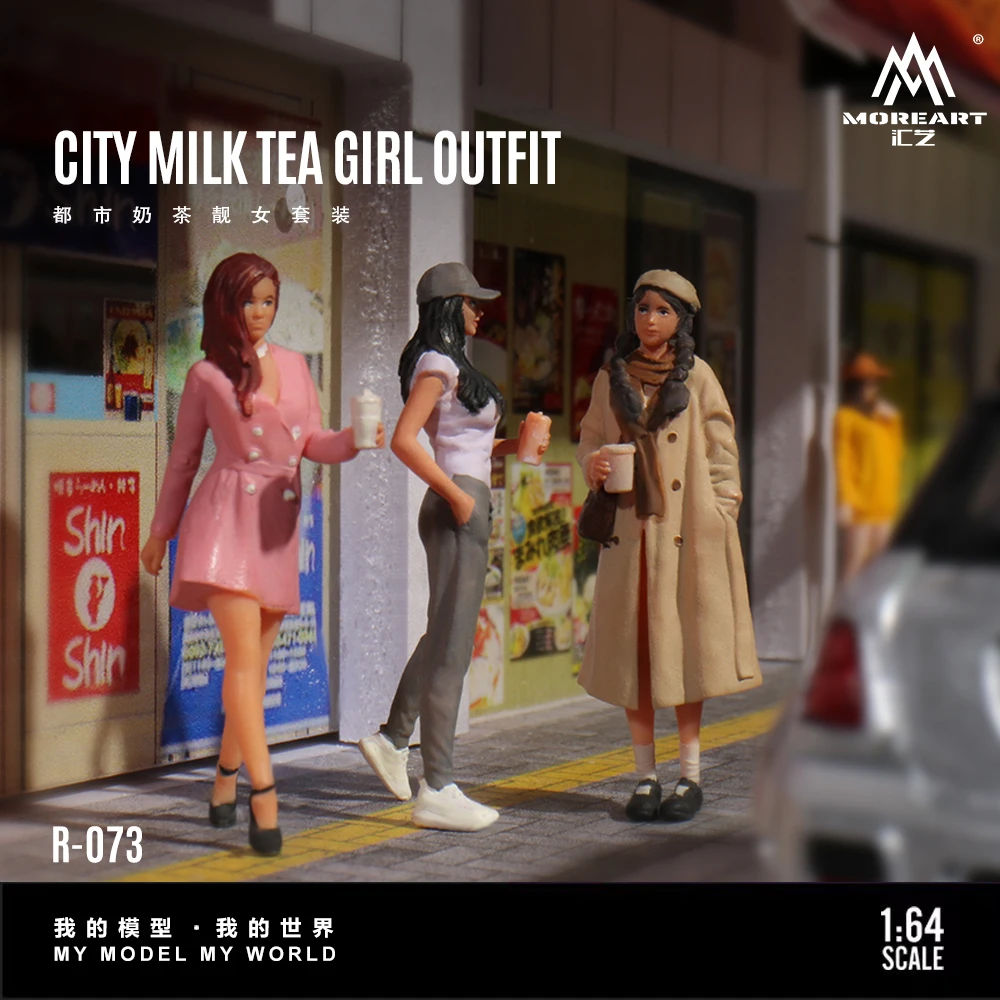 

More Art 1:64 Urban Milk Tea Beauty Doll Set , Resin Decoration Figure Model for Gift&Display&Collection
