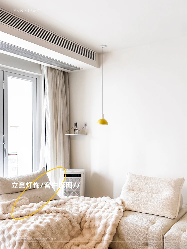 Bedroom bedside entrance chandelier flower bud room designer exquisite atmosphere single hanging line lamp