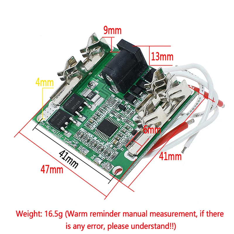 Placa de Circuito de Proteção de Bateria de Lítio, Módulo BMS para Ferramentas Elétricas, Placa de Proteção de Carregamento, 21-24V, 1Pc