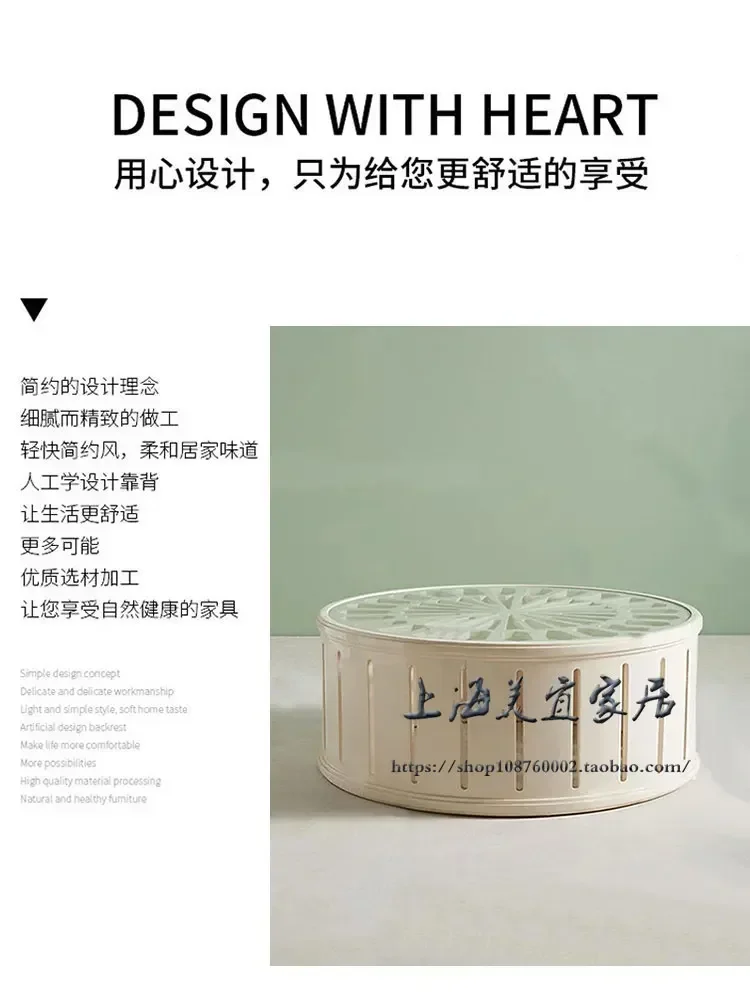 Tavolino rotondo americano in legno massello Tavolino da caffè francese retrò bianco per piccolo appartamento con superficie in vetro Soggiorno piccolo intagliato