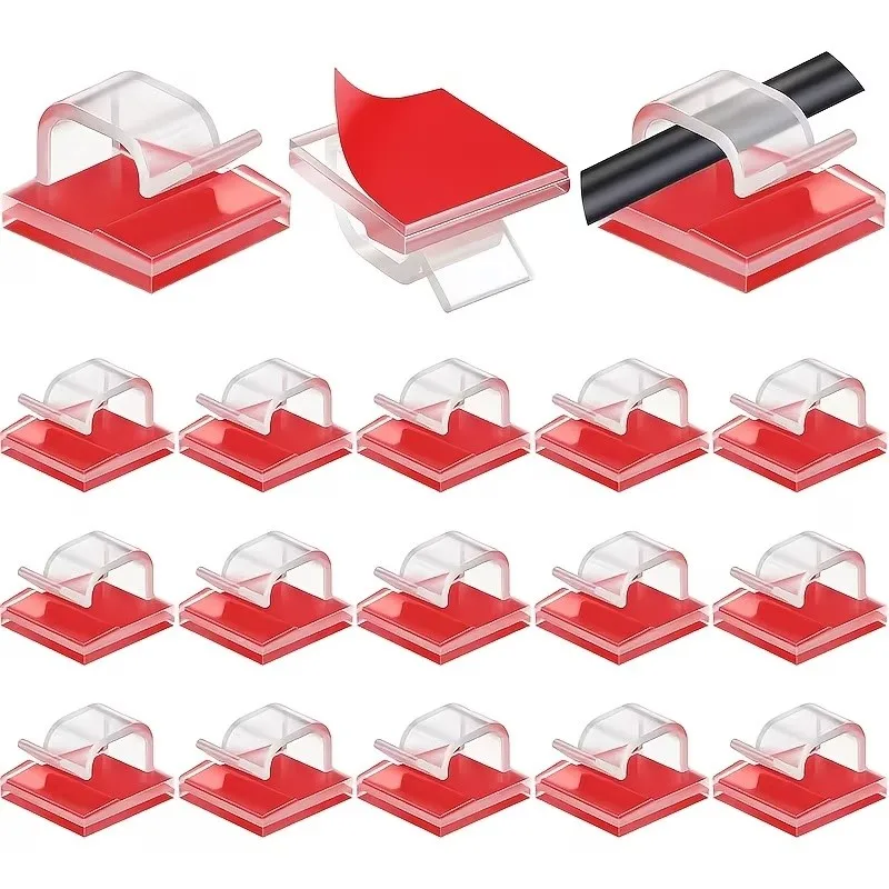 73Pcs Transparent No-residue Self-adhesive Cable Clips, Invisible Wire Fix Holder, Home Car Office Cable Organizer