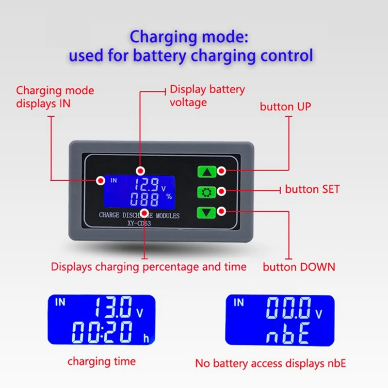 T44C_XY-CD63 CD63 30A Battery Charging Control Module Full Power Off DC Voltage Protection Undervoltage Power Protector