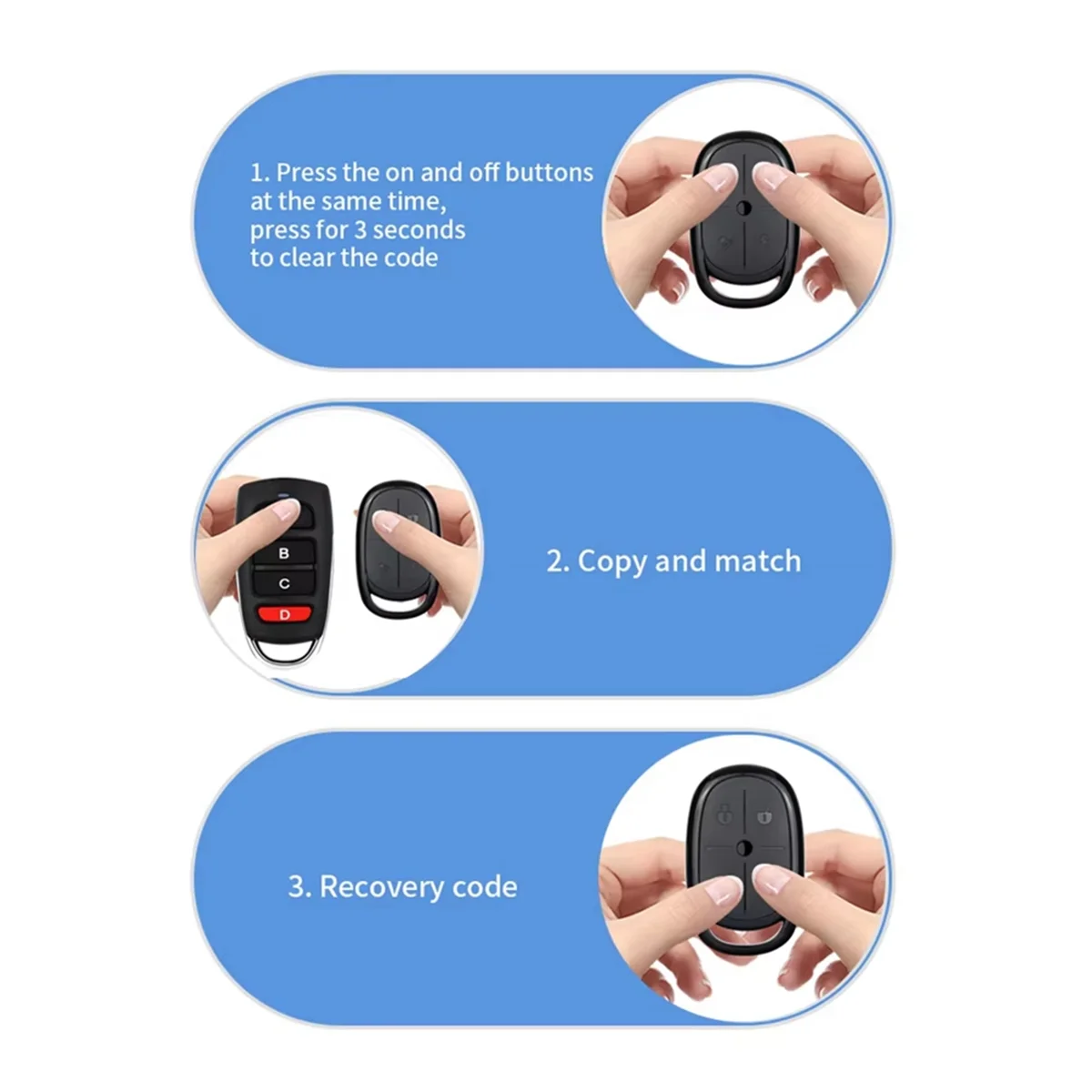 QA88X Wireless Copy Remote Controller 433mhz Universal Remote Control Duplicator Clone Cloning Code for Garage Door Gate 5PCS