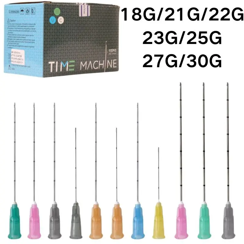 

50 шт./кор. одноразовые иглы-каналы с тупым наконечником 18 г 21 г 22 г 23 г 25 г 27 г 30 г иглы для пирсинга для инъекций подкожных наполнителей