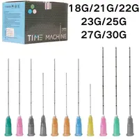 50 unids/caja aguja de cánula de punta roma desechable 18g 21g 22g 23g 25g 27g 30g agujas de perforación para inyección de relleno hipodermico