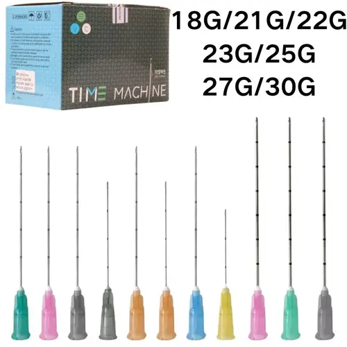 Imagen 1 del producto 50 unids/caja aguja de cánula de punta roma desechable 18g 21g 22g 23g 25g 27g 30g agujas de perforación para inyección de relleno hipodermico
