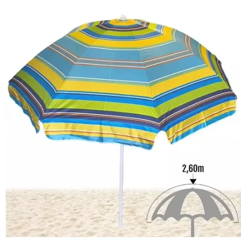 for Factory Hot Sale OEM 2.0M Oxford Cloth Striped or Solid Color Custom Color and Design Outdoor Beach Umbrella