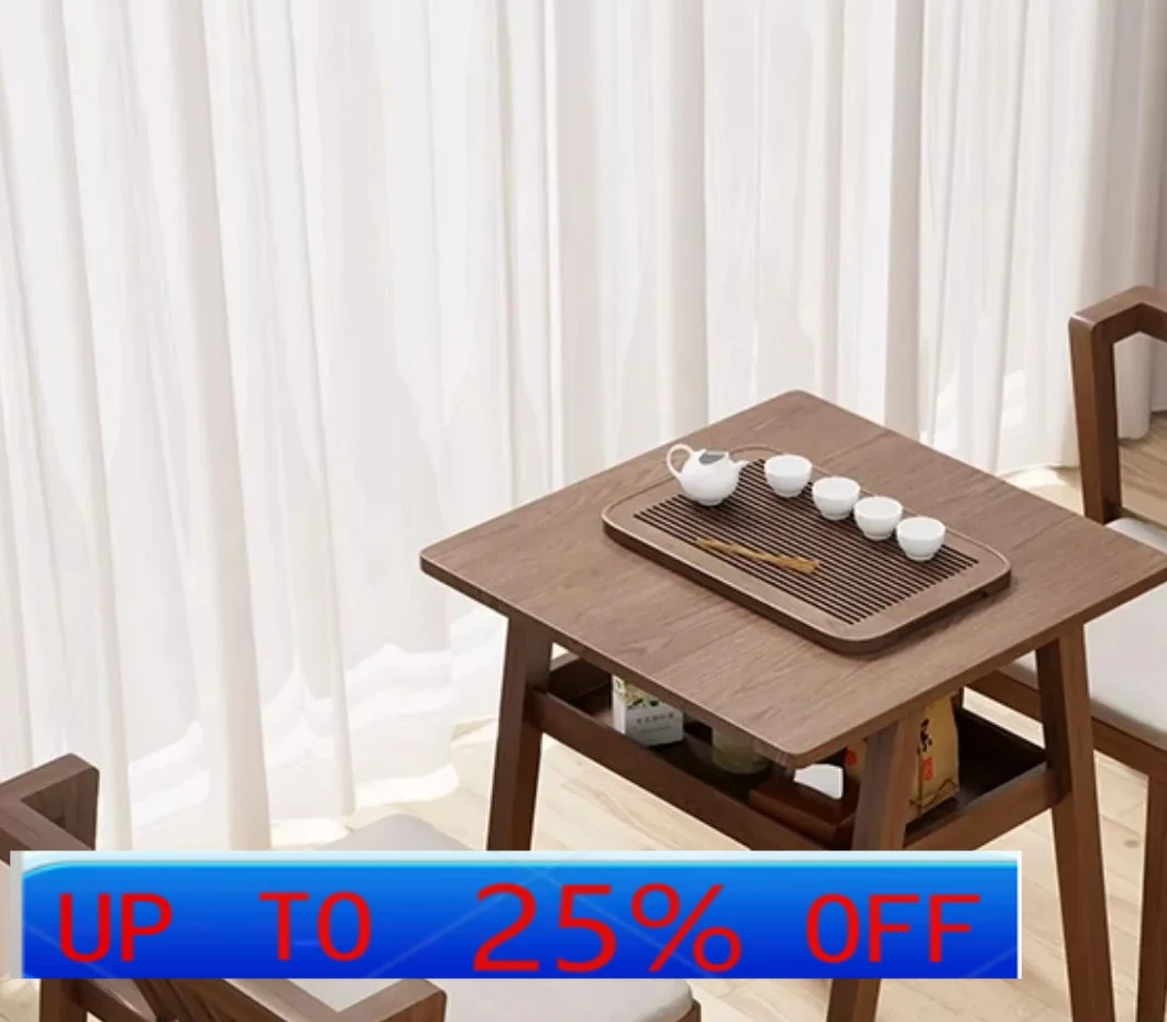 

LMM Solid Wood Balcony Small Table and Chair Three-Piece Set Leisure Tea Table Chair Combination