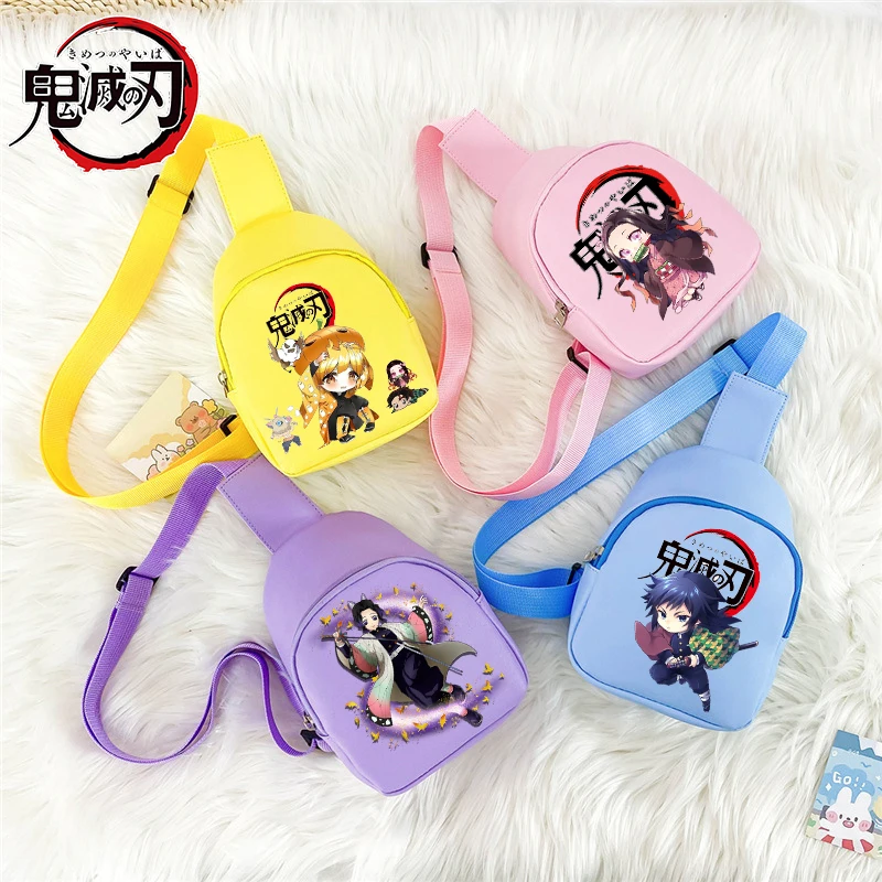 

Demon Slayer Shoulder Bag Nezuko Giyu Tomioka Pu Leather Shoulder Bag Anime Cartoon Chest Pocket Boy Girl Fashion Handbag Gift