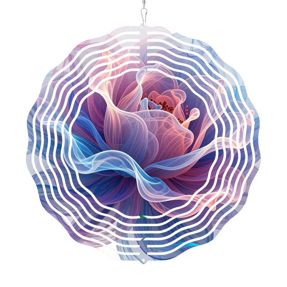 Wind Chime Adorned with Semi-Transparent Gradient Mesh Peony Flower Ornament, Elegant And Exquisite Gift for Beloved Companion