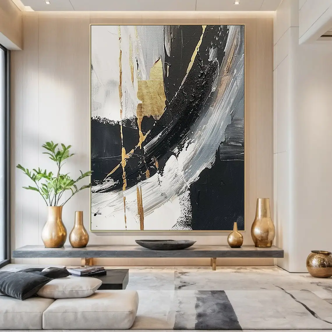 

Original Hand-painted Gold Tree Oil Painting on Canvas Large Painting Luxury Abstract Wall Art Decor Painting for Living Room