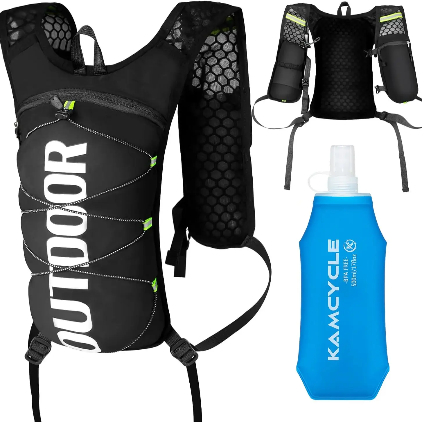 AliExpress KAMCYCLE Running Vest with 500ml Water Bottle  for Women Men Lightweight Hydration Vest Backpack for Marathons Trail Running Cycling