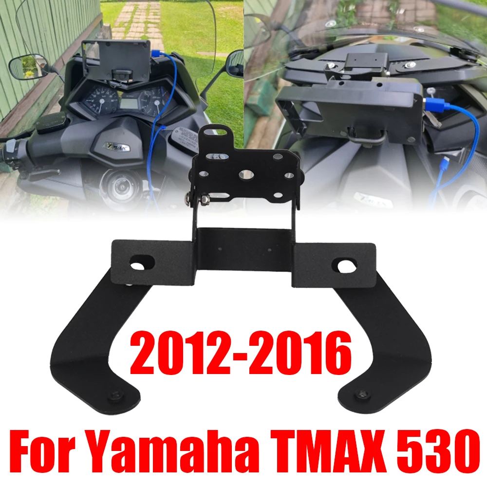 Moto Supporto Del Telefono Mobile Del Basamento Piastra di Navigazione GPS Staffa Per Yamaha T-MAX TMAX 530 TMAX530 2012 - 2016 2015 Accessori