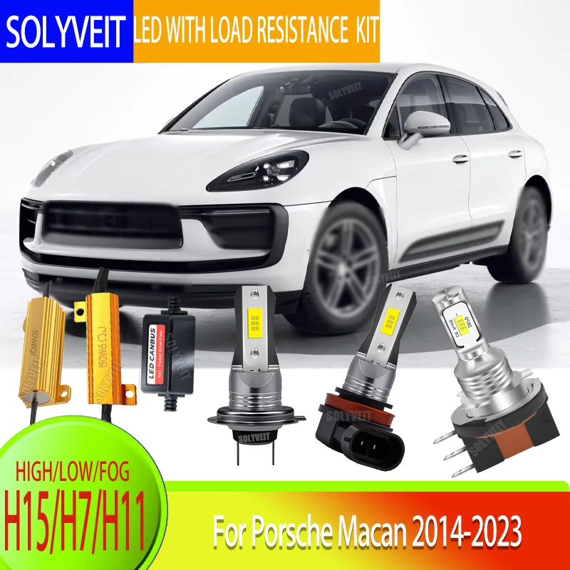 

Pure 6000K Output: LED Headlights Foglamp H15/H7/H11 Kit CANBUS Ready For Porsche Macan 2014 2015 2016 2017 2018 2019 2020-2023